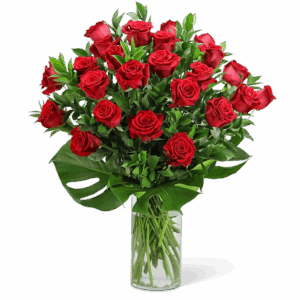 Red Roses with Modern Foliage (24)